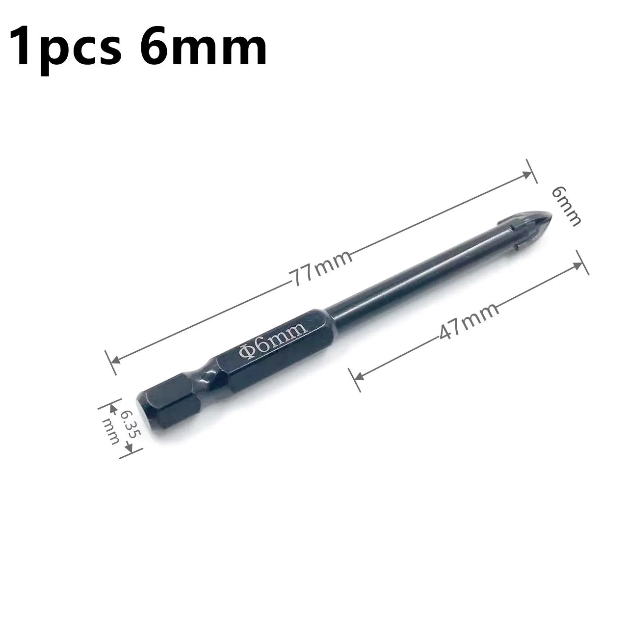 Brocas Hexagonales Cruzadas Profesionales - Abridor de Agujeros para Azulejos, Cerámica y Vidrio