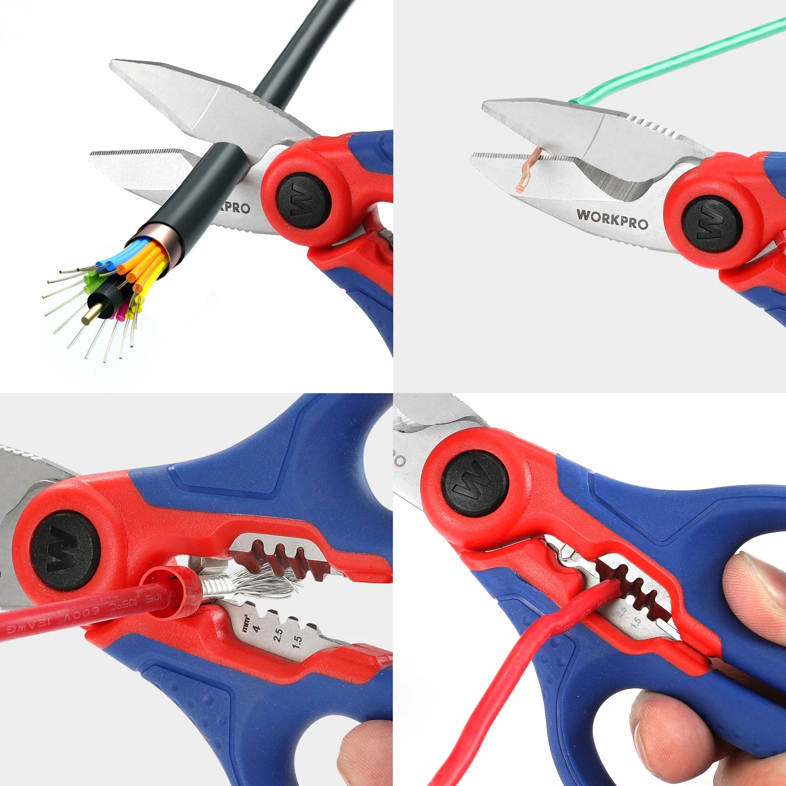 Tijeras de Electricista - Herramienta Multifuncional de Acero Inoxidable con Pelacables